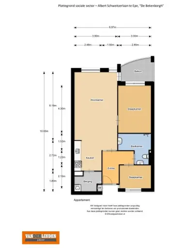 68m2 Appartamento in affitto per 932€/mese a Albert Schweitzerlaan 155, Epe