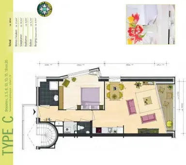 60m2 studio to rent for 1166€/month in Sophiaplein, Apeldoorn