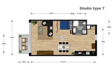 54m2 studio to rent for 1152€/month in Brede Hilledijk 114D, Rotterdam