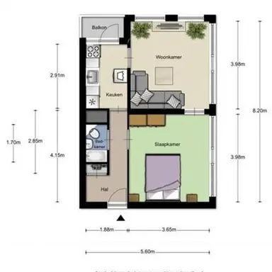 43m2 apartment to rent for 862€/month in Amersfoort