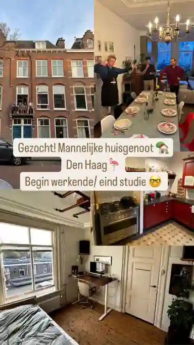 18m2 Camera in affitto per 500€/mese a Kerkstraat, The Hague
