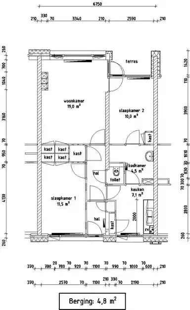 56.9m2 Appartamento in affitto per 760.07€/mese a Schoenerstraat 130, Den Helder