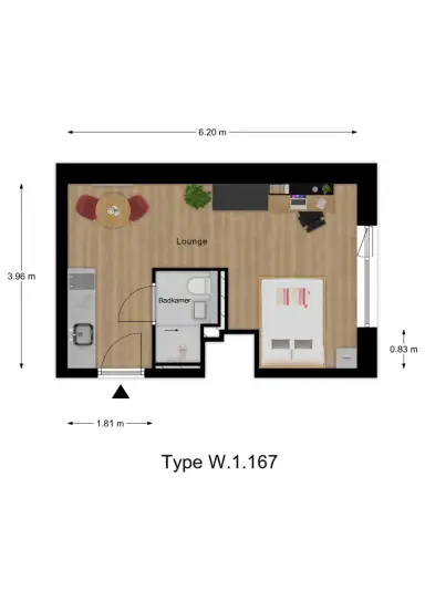 23m2 studio te huur voor 751€/maand in Duboisdomein 50E-106, Maastricht