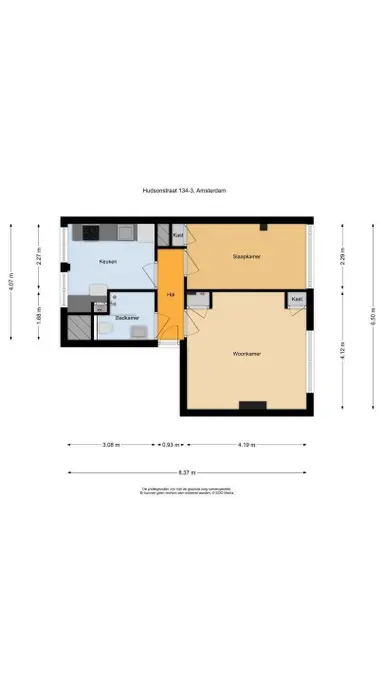 43m2 Wohnung zur Miete für 1138€/Monat in Hudsonstraat 105h, Amsterdam