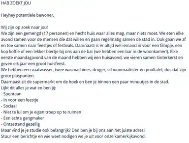 15μ² Δωμάτιο προς ενοικίαση για 475€/μήνα σε Lipperkerkstraat, Enschede