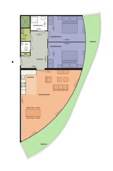 95m2 Appartamento in affitto per 1660€/mese a Spijkerboorweg 128, Haarlem