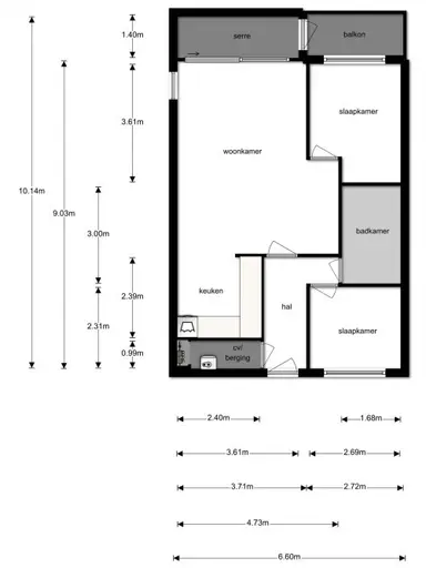 67m2 Appartement à louer pour 1150€/mois à Rietvinkstraat 10, Eindhoven
