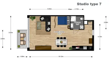 54m2 studio to rent for 1078€/month in Brede Hilledijk 122F, Rotterdam