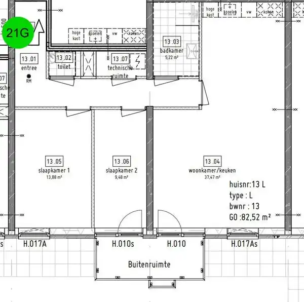 83m2 apartment to rent for 1595€/month in Parkweg, Ede