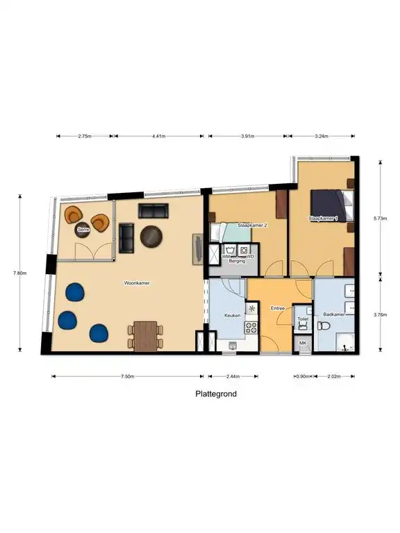 116m2 apartment to rent for 1555€/month in Loosduinse Uitleg 186, Den Haag